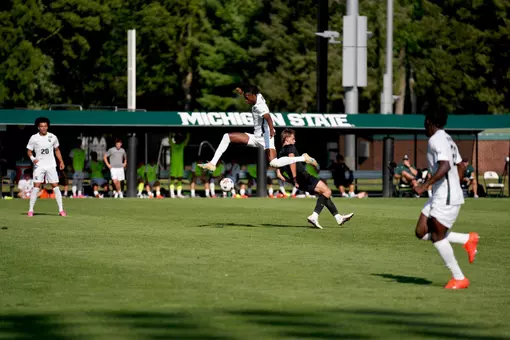 Innocent Ngabo jumps during an exhibition.