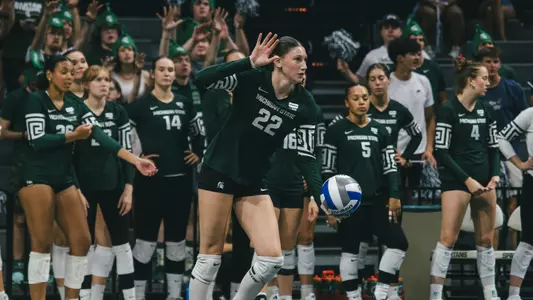 Carmen Waye serves against Miami 2026