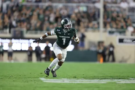Kenny Soares Jr. lines up against Toledo in the 2026 season opener