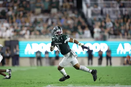 Kenny Soares Jr. in coverage vs. Toledo in the 2026 season opener.