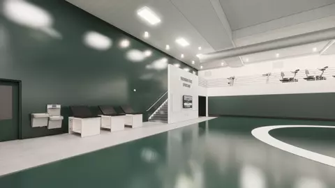 Rendering of renovated Michigan State wrestling practice room