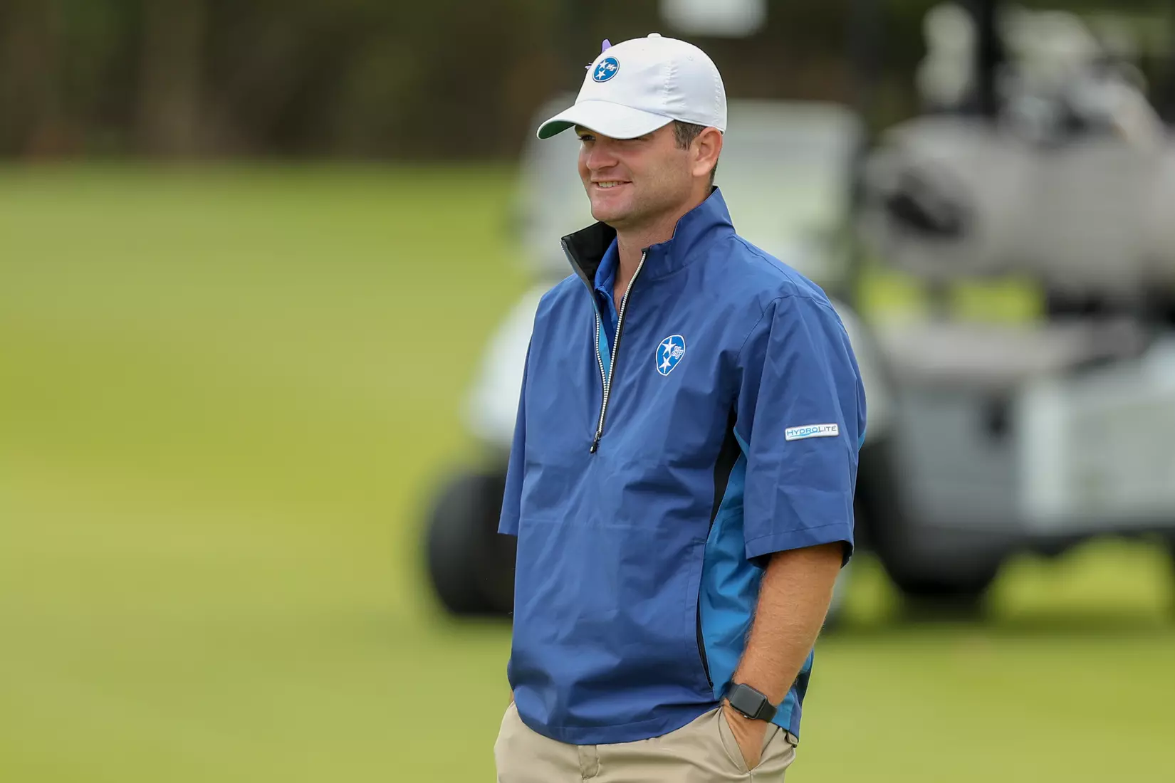 golfer standing with club