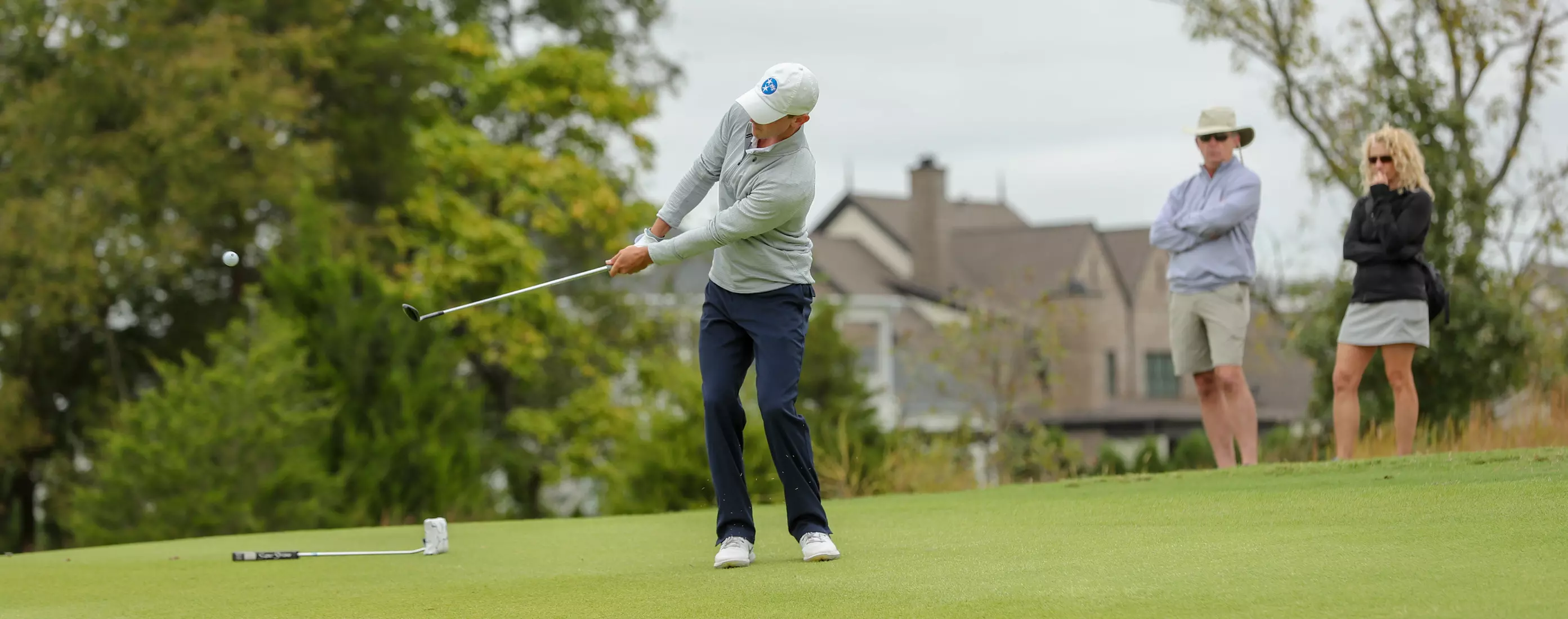 Chip shot onto the green