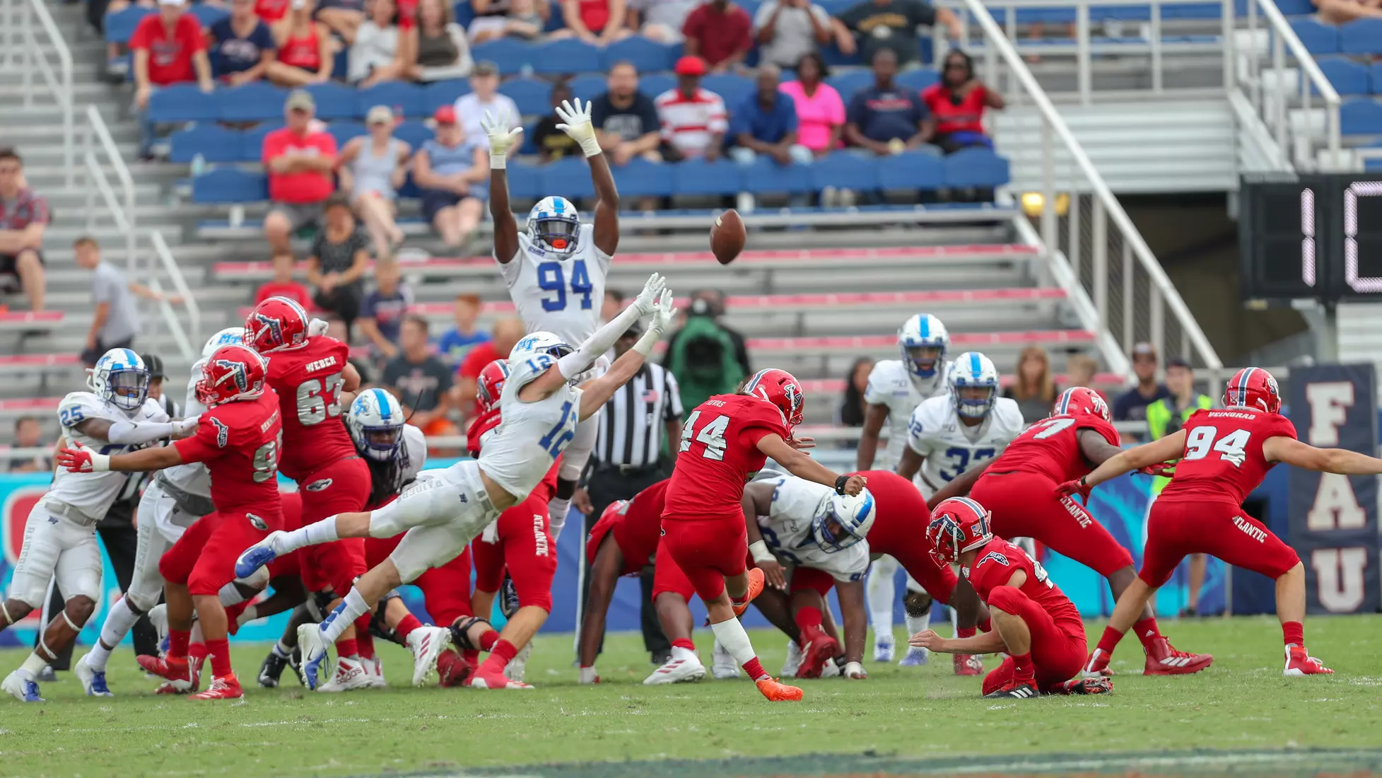Field Goal block attempt