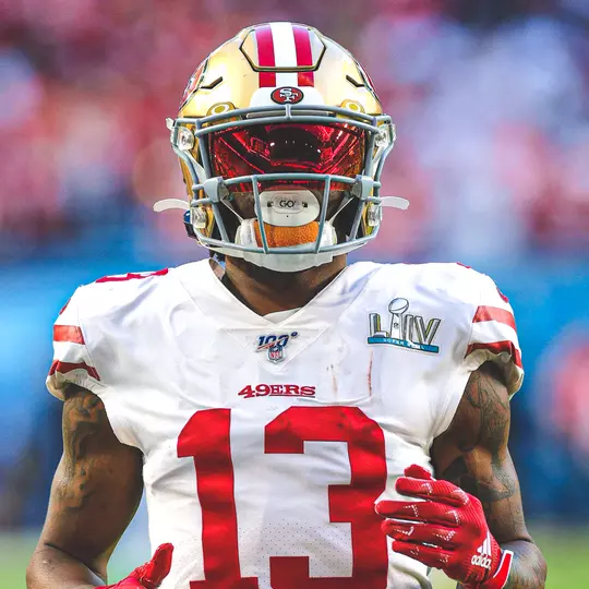 MIAMI, FLORIDA - FEBRUARY 02: Richie James #13 of the San Francisco 49ers looks on before Super Bowl LIV at Hard Rock Stadium on February 02, 2020 in Miami, Florida. (Photo by Jamie Squire/Getty Images)
