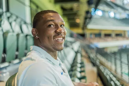 @MT_FB Head Coach Rick Stockstill alongside wide receiver Jaylin Lane and defensive end Jordan Ferguson participated in a press conference at the C-USA Kickoff at Globe Life Field in Arlington, Texas on July 27, 2022.