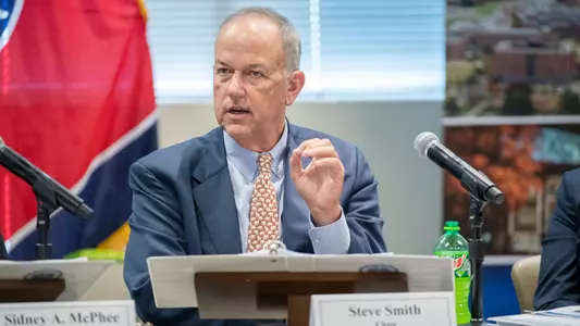 Fall 2018 Board of Trustees Meeting in the Miller Education Center.
Stephen B. Smith, Board of Trustees member, alumni.