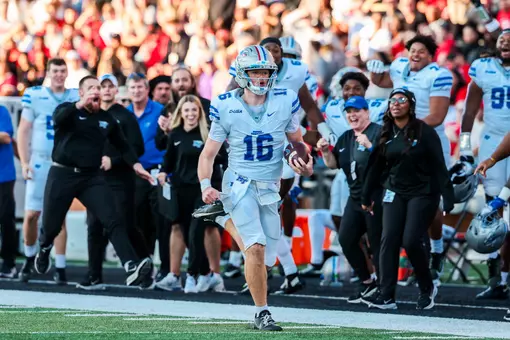 @MT_FB at Western Kentucky on November 15, 2025 at Houchens Industries-L.T. Smith Stadium in Bowling Green, Kentucky.