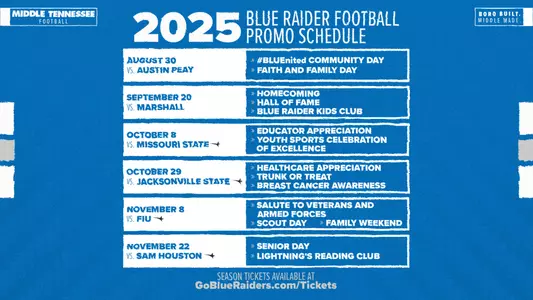 2025 Football promotional schedule 2