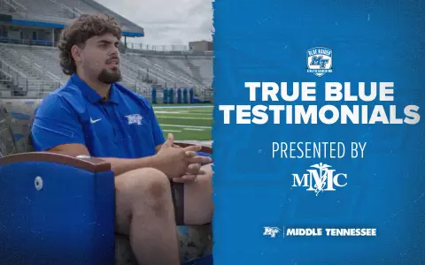True Blue Testimonials - Mateo Guevera MTSU Football Offensive Lineman - Presented by MMC