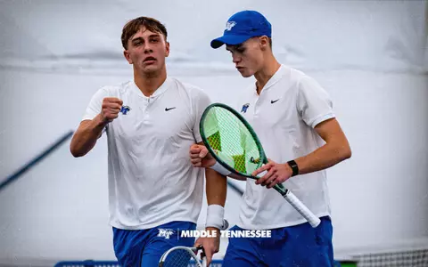 Middle Tennessee sophomore Eric Crivei and senior Jonasz Dziopak CUSA award