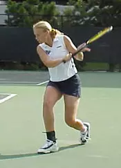 Sophomore Manon Kruse knocked ...