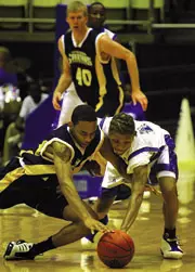 Eric Parham goes for a loose b...