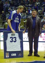 Lee Nosse shares a laugh with ...