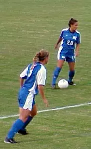 Sophomores Laura Miguez (top) ...