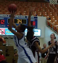 Junior Tia Stovall pulls down ...