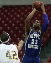 Michael Cuffee goes up for a s...