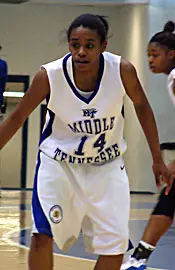 Sophomore Latoya Barclay score...
