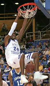 Blue Raider junior Tim Blue th...