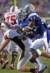 Blue Raiders celebrate riveting win against Maryland