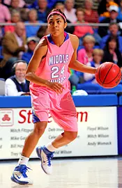 Division clinched as Blue Raiders don pink uniforms