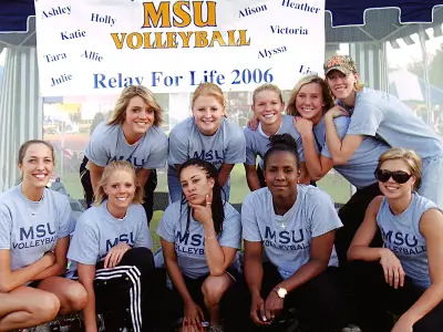 MSU Volleyball Participates In Relay For Life Image