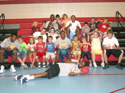 Racer Basketball Visits Calloway North Elementary Image