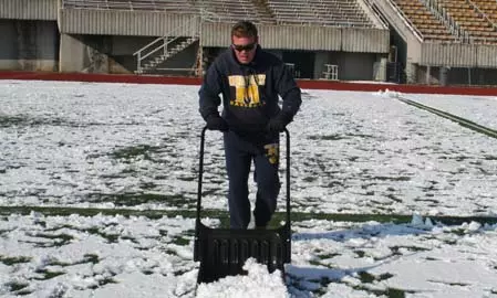 McDonald shovels snow