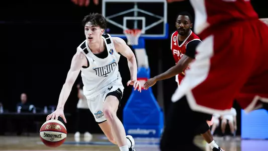 Mark Padjen of KK Perspektiva Ilirija during basketball match between KK Perspektiva Ilirija and KK FMP in Play-Out Round #3 of Admiral Bet ABA League 2025/26, on March 13, 2026 in Tivoli Hall, Ljubljana, Slovenia. Photo by Luka Vovk / Sportida