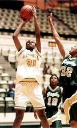 Kesha Bonds' 14 points were<br>not enough to lead the Tigers<br>past the Jayhawks.