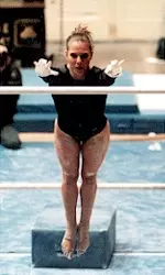 Chandra Harlow scored a career-high 9.875 to tied for first place on bars.