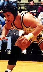 Senior Jef Urban won his final home dual Sunday with a pin of J.C. Gaunt.
