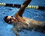 Sophomore Andy Cole is tonight's 200 backstroke final.