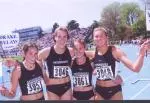 Senior All-Americans Sunny Gilbert (second from left) and Ashley Wysong (second from right) lead the Tigers into the 2001 indoor season opener at the Hearnes Center on Friday..