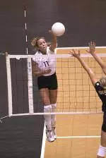 Naaron Branson got 21 digs Wednesday night to move within 11 of becoming MU's all-time career leader in digs.