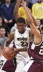 Missouri's Rickey Paulding looks to make a pass during the first half of the Tigers' win over Texas A&M Wednesday.