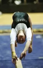 Sophomore Rachael Dombart owns a 9.800 career mark on the balance beam.