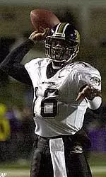 Quarterback Brad Smith gets off a pass in the second quarter.