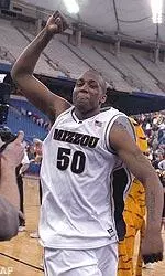 Missouri's Arthur Johnson celebrates as he leaves the court following a 72-71 win over Southern Illinois.