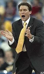 Missouri head coach Quin Snyder urges his team on against Marquette, Saturday..