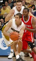 Spencer Laurie steals the ball from Houston's Brian Latham.