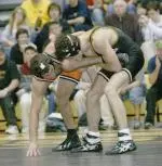 Senior Jeremy Spates (149) found career-win number 100 in his match with Northern Illinois' Josh Wooton.