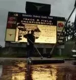 Rain, and more rain at the 2004 NCAA Track & Field Championships (AP/David J. Phillip)