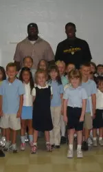 Tony Palmer and Brad Smith with a few of their new friends