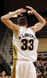 Missouri's Matt Lawrence incites the crowd as the final seconds tick off the clock against Davidson. (AP Photo)