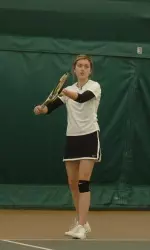 Mizzou junior Yelena Olshanskaya stepped into the No. 1 singles position for injured Tiger Hana Kraftova and fell to No. 13 Zuzana Zemenova 6-0, 7-6(4)