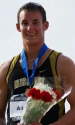 Freshman Nick Adcock after winning the U.S. Junior National Title in the men's decathlon