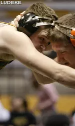 Senior Andrew Sherry pulled off the upset at 149 pounds.