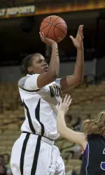 Junior Jessra Johnson led Missouri with 22 points and 12 rebounds
