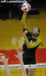 <i>Paola Ampudia had a team-high 17 kills in the match.</i>